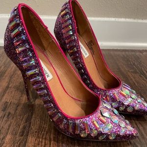 Steve Madden Galaxxie Glitter Heels 6.5
